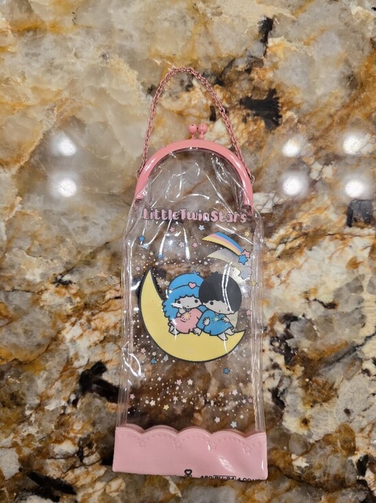 Sanrio Handbags - Vintage 1976 Sanrio Japan Little Twin Stars Clasp Case Vinyl Pink
